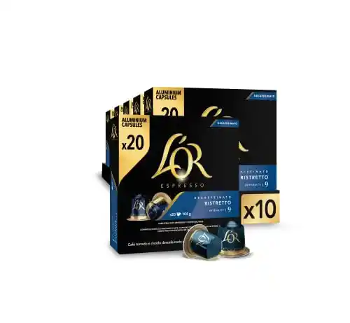 Cápsulas L'Or Ristretto Decaffeinato para Nespresso - Pack 200 unidades