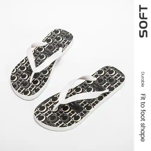 Chanclas informales para hombre y mujer, zapatillas de marca de lujo, zapatos blancos y negros - AliExpress 322