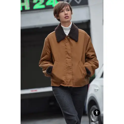 CHAQUETA CUELLO CONTRASTE ZW COLLECTION