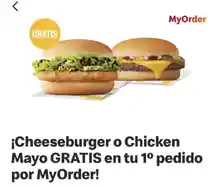 Cheeseburger o Chicken Mayo Gratis (Nuevo usuario) APP McDonalds