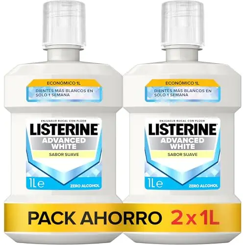 ¡chollazo! Enjuague bucal Listerine Dental Avanzado con blanqueador 2 x 1000 ml