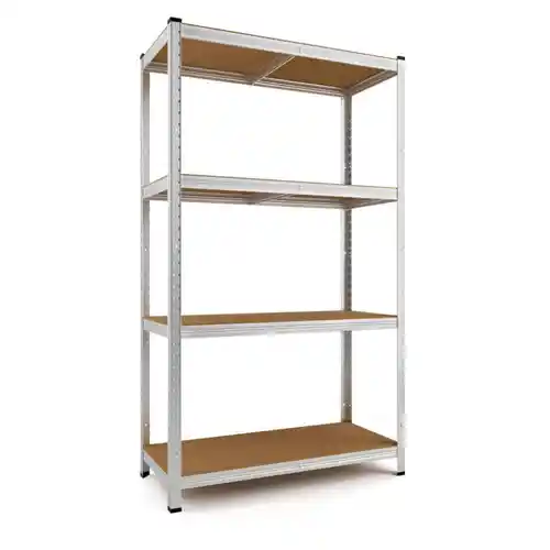 ¡Chollazo! Estantería Metálica Almacenaje de Acero Galvanizado + 4 Baldas MDF, 140x70x30 cm