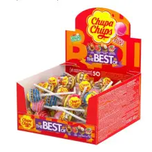 Chupa Chups Original, Caramelo con Palo de Sabores Variados