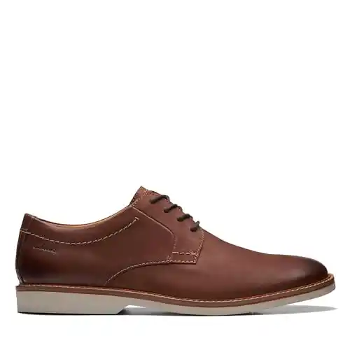 Clarks Atticus Ltlace, Oxford Hombre, Dark Tan Lea, 45 EU