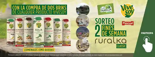 Sorteo Experiencia Ruralka Vive Soy - Supermercados Covirán (Sorteo por compra)