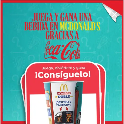 Coca-Cola x McDonald's - Consigue un refresco grande gratis