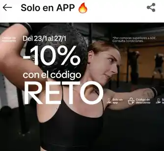 Código descuento 10 % en Decathlon (Solo APP - Compra superior 60 €)