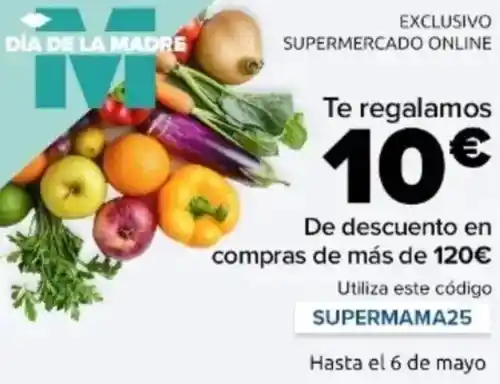 Código descuento Carrefour Online 10€ para 120 de  compra
