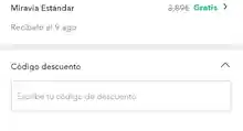 Código descuento especial -15% miravia