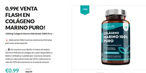 Colágeno Marino 0,99€ (Cupones amazon limitados)
