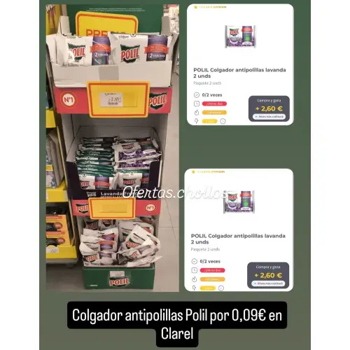 Colgador antipolillas polil por 0,09€ en Clarel con Gelt Premium