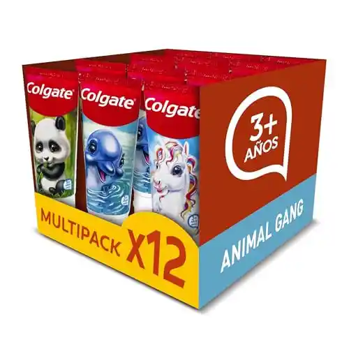 Colgate Animal Gang Pasta de Dientes Infantil, Pack 12 Uds x 50 ml