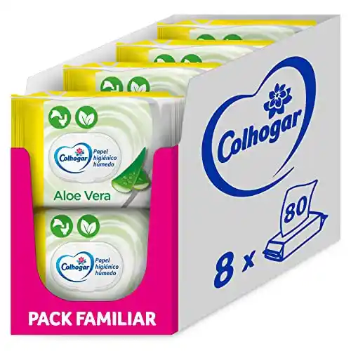 Colhogar Aloe - Papel Higiénico Húmedo - Pack 8x80