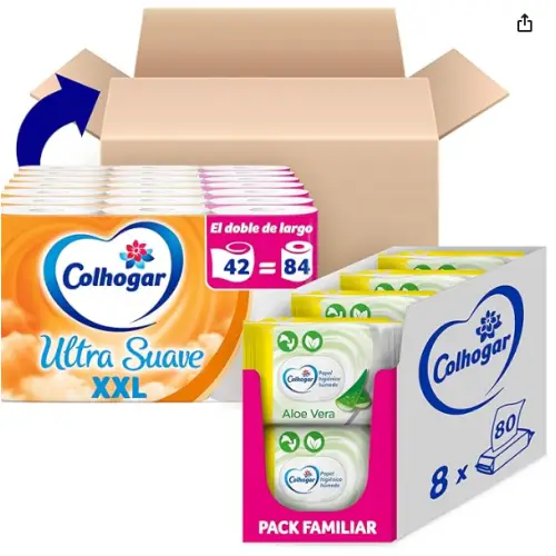 Colhogar Ultra Suave XXL x42 + Colhogar Moist Aloe Vera x640