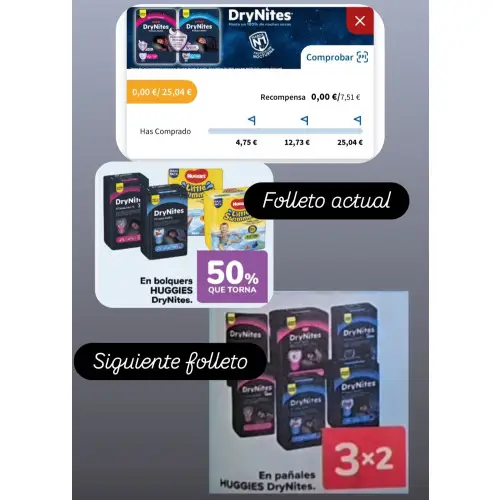 Combo pañales DryNites (cuentas seleccionadas Carrefour)