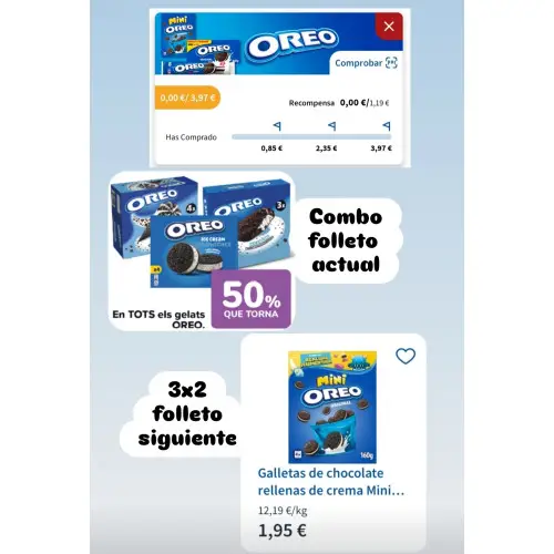 Combos oreo casi gratis en Carrefour