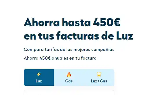 Compara lo que pagas en tus facturas de Luz y gas y ahorra hasta 450€