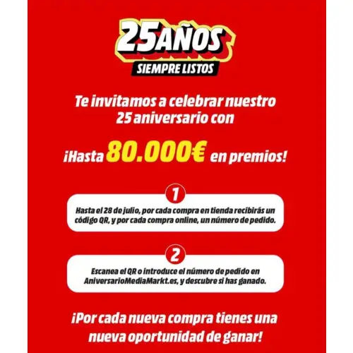 Compra en Mediamarkt y llévate una de las 2.950 tarjetas Relago (Sorteo por compra)