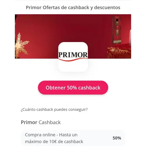 Compra gratis de 20€ en Primor con Topcashback