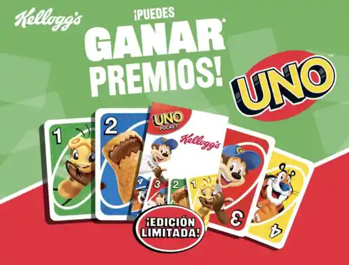 Compra Kellog's y llévate una de las 30 barajas personalizadas al día de UNO que regalan (Sorteo por compra)