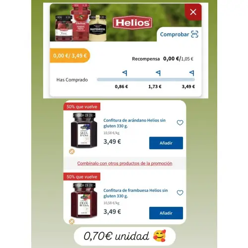 Confitura Helios a 0,70€ (cuentas seleccionadas Carrefour)