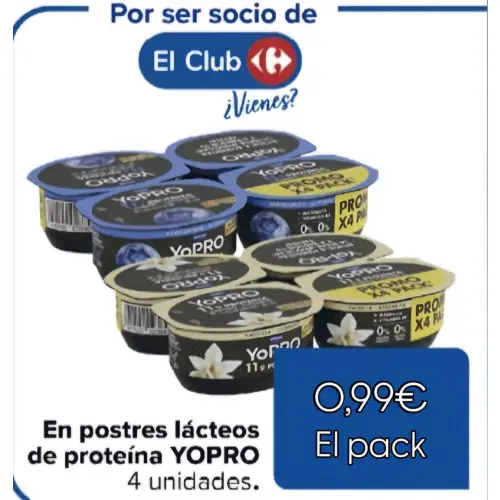 Consigue 2 packs de YoPro por solo 0,99 € combinando Carrefour + Gelt