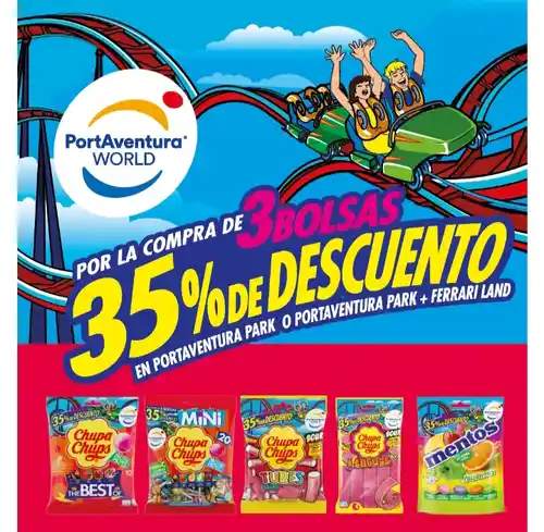 35% de descuento en PortAventura comprando Chupa Chups