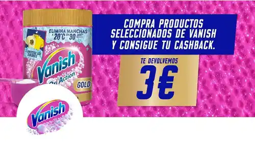 Consigue 3€ de Reembolso en Productos Vanish (hasta 300 unidades)