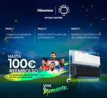 100€ de reembolso con la compra de aires acondicionados Hisense (Reembolso)