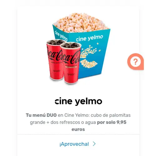 Menú Dúo en Cines Yelmo por solo 9,95 € con TravelClub 🍿🎬