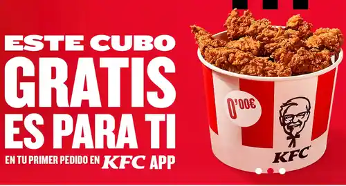 Consigue tu Primer Cubo GRATIS en KFC con la App o Web (Mínimo 10€)