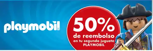 50% De reembolso en tu segundo juguete Playmobil / El corte inglés