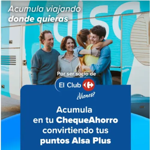 Convierte tus puntos ALSA Plus en ChequeAhorro Carrefour