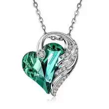 CRYSLOVE Collares Mujer Amor Colgante de Corazón para Mujer Oro Blanco con Cristal de Austriacos Collar Joyas Regalo Cumpleaños Aniversario San Valentín para Esposa Madre Mama Novia Niña