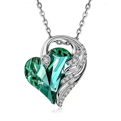 CRYSLOVE Collares Mujer Amor Colgante de Corazón para Mujer Oro Blanco con Cristal de Austriacos Collar Joyas Regalo Cumpleaños Aniversario San Valentín para Esposa Madre Mama Novia Niña