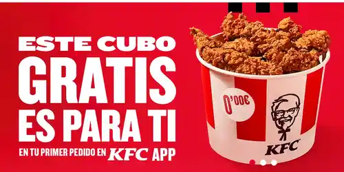 Cubo de pollo KFC GRATIS en tu primer pedido online (mínimo de 10€)