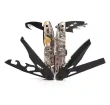 Cuchillo de Bolsillo Portátil MOSSY OAK 21 en 1 Multifuncional de Acero Inoxidable con Funda para Supervivencia al Aire Libre y Camping