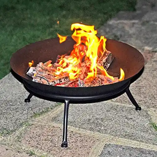 Cuencos negros de hierro fundido de hierro fundido para barbacoa al aire libre, calefacción y jardín