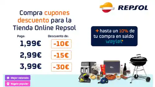 Cupones descuento Repsol Tienda Online