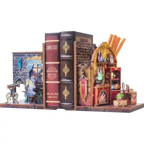 DIY Casa de muñecas en Miniatura de Madera, Biblioteca Booknook