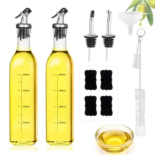 Botella Aceitera De 500 Ml, Paquete De 2, Con Pico Vertedor, Equipado Con Tapa Antiincrustante