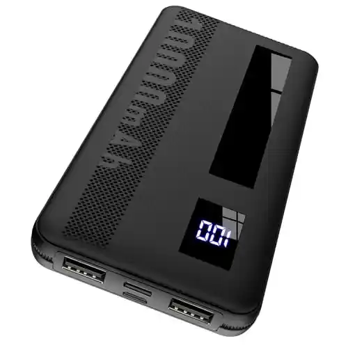 Dbasne Bateria Externa, 10000mAh Power Bank, 15W Carga Bateria Portatil USB C Input & Output, 4 Puertos Cargador Portatil con LED Compatible con iPhone 15/14/13 Samsung Xiaomi etc Smartphones