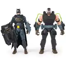 DC Comics, Pack de Batalla de Batman Adventures, Conjunto de Figuras de acción de Bane y Batman, 14 Accesorios de Armadura, Juguete de superhéroe de 30 cm para niños y niñas