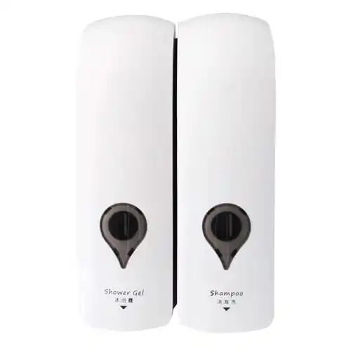 2x300ml Dispensador de Jabón de Pared, Ducha, Champú, Loción, Espacio para Baño Cocina Hotel.