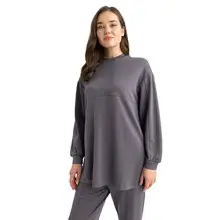 Camiseta túnica, Gris (LT.Anthra), XL para Mujer