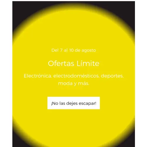 Del 7 al 10 de agosto Ofertas Límite en el corte inglés. (Todas las categorias)