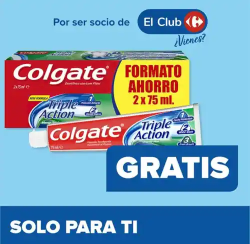 Dentífrico Colgate TriplaAction GRATIS en Carrefour (Sin minimo) desde 22/04