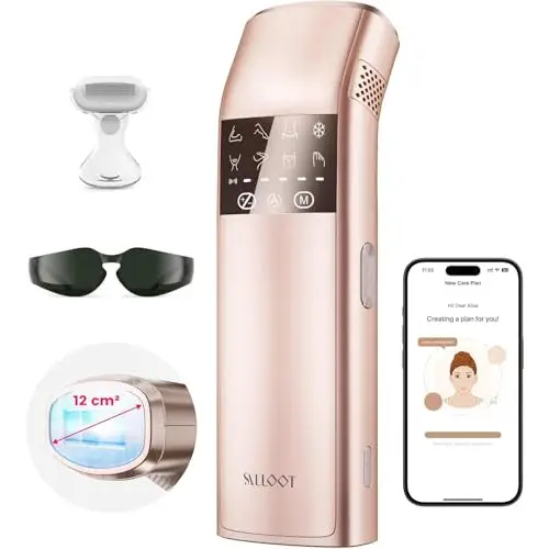 Depiladora Laser IPL, Zafiro de Pantalla Completa de 37 ° F frío Pero Indoloro, Tres Impulsos Ultrarápidos, Profesional Depiladora Luz Pulsada, Con Aplicación Inteligente, Trinity iGlow 10