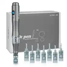 Dermapen Profesional con 8 cartuchos para tratamiento facial.