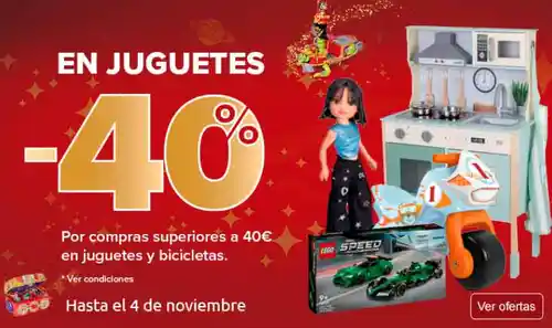 Descuento 40 en juguetes y bicicletas con carrefour la Navidad se acerca